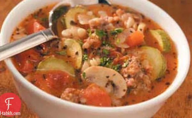 حساء السجق الإيطالي أورزو