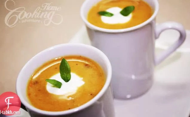 شوربة البطاطا الحلوة الكريمية