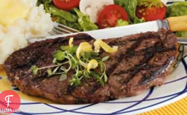 شريحة لحم الخاصرة بالزعتر والليمون