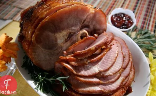 لحم خنزير مخبوز مع طلاء الكرز المتبل
