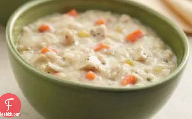 شوربة أرز الدجاج بالكريمة