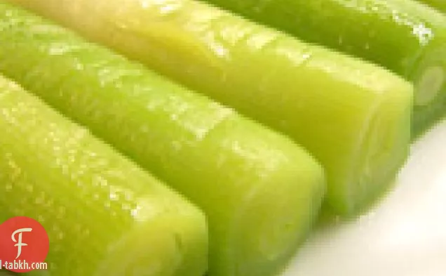 الكراث مطهو ببطء
