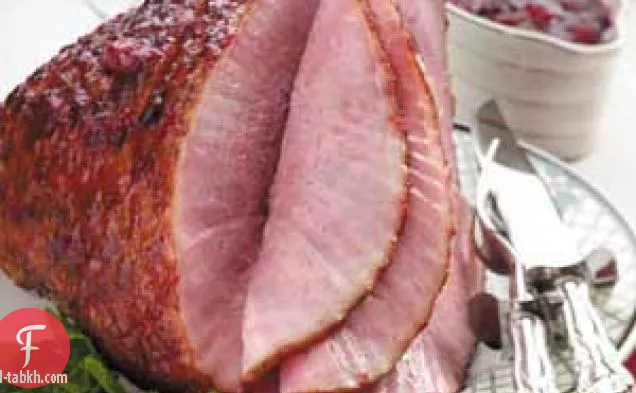 لحم الخنزير الحلزوني مع طلاء التوت البري