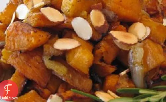 البطاطا الحلوة المحمصة والبصل