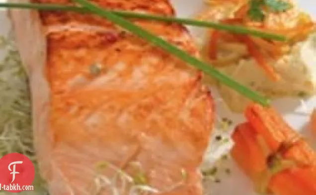 عشاء مرحلة هجوم دوكان: قطعة سمك السلمون مع الشبت