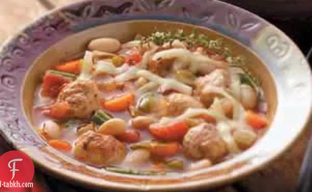 شوربة كرات اللحم اللذيذة