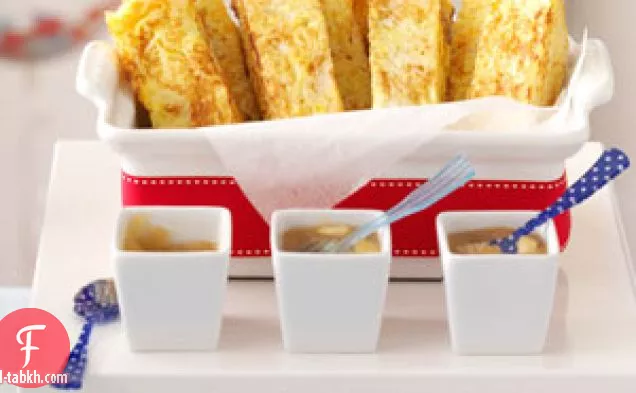 خبز محمص فرنسي مع صلصة التفاح المهروس