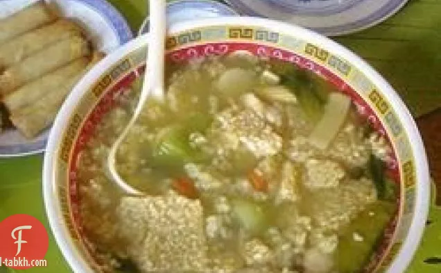 حساء الأرز الصيني الساخن