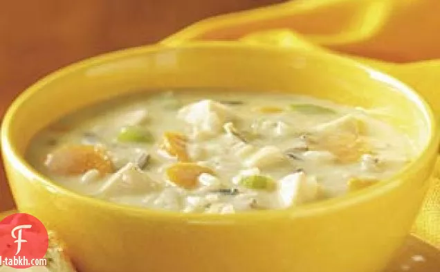 شوربة الدجاج مع الأرز البري