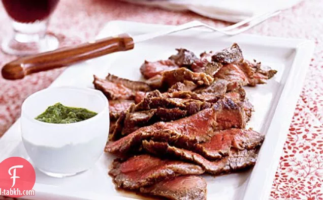 شريحة لحم الكمون والفلفل مع الفجل تشيميشوري