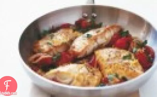 لدغات الجمبري تمبورا مع سلطة الفجل والزنجبيل