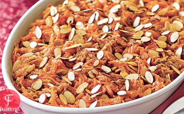 البطاطا الحلوة المخبوزة والتفاح الأخضر