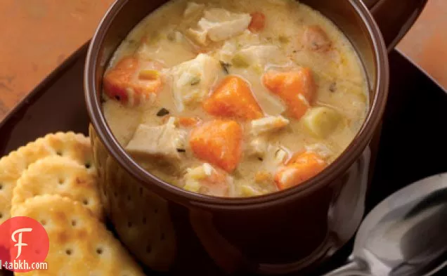 شوربة الدجاج والبطاطا الحلوة