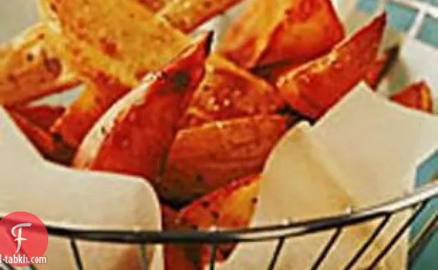 بطاطا مقلية بالفرن وبطاطا حلوة