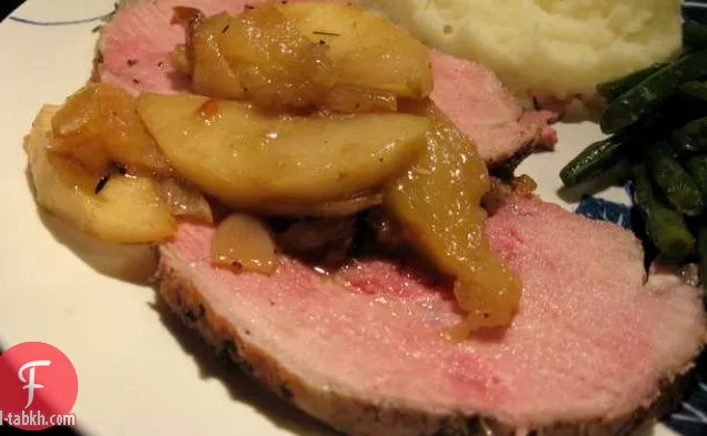 صحي ولذيذ: لحم الخنزير المشوي أون كوكوت مع التفاح والكراث