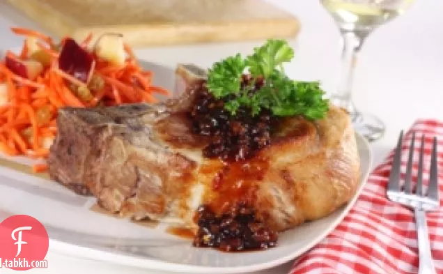 شرائح لحم الخنزير المضادة للسرطان مع صلصة الكرز