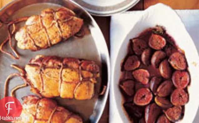 صدور بطة مزدوجة مع التين المخبوز