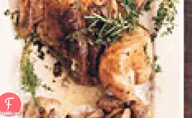دجاج مشوي مع إكليل الجبل-معجون الثوم