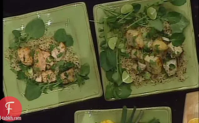 كباب سمك أبو سيف المشوي مع التكيلا والليمون الرئيسي