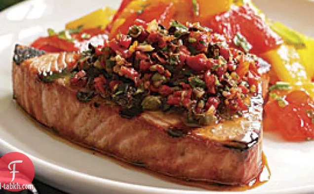 تونة مشوية مع نكهة الطماطم المجففة بالشمس