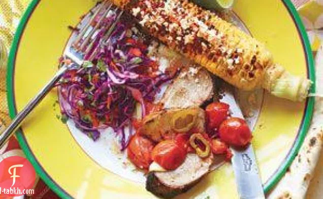 لحم الخنزير المشوي مع صلصة الطماطم