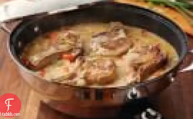 قطع لحم الخنزير مخنوق