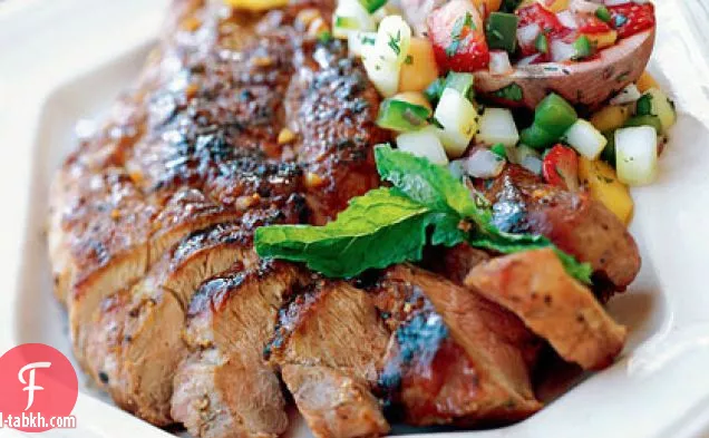 هويسين وبوربون المزجج لحم الخنزير المتن