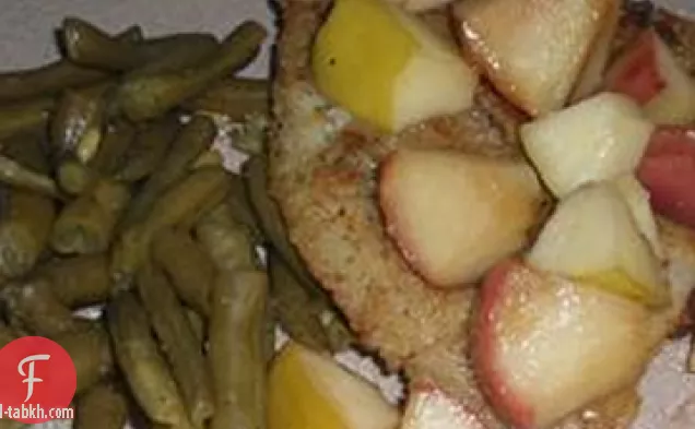 باس البحر مع التفاح العسل