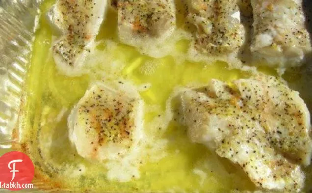 جراد البحر الفقير (سمك القد المخبوز بالزبدة)