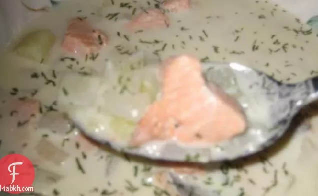 شوربة كريمة السلمون