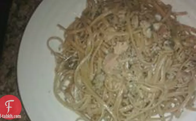 معكرونة مع صلصة البطلينوس الأبيض