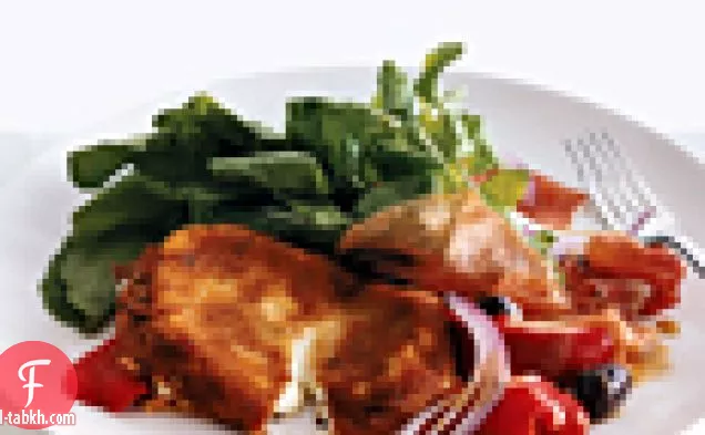 موزيريلا مقلية مع جرجير وبروسسيوتو