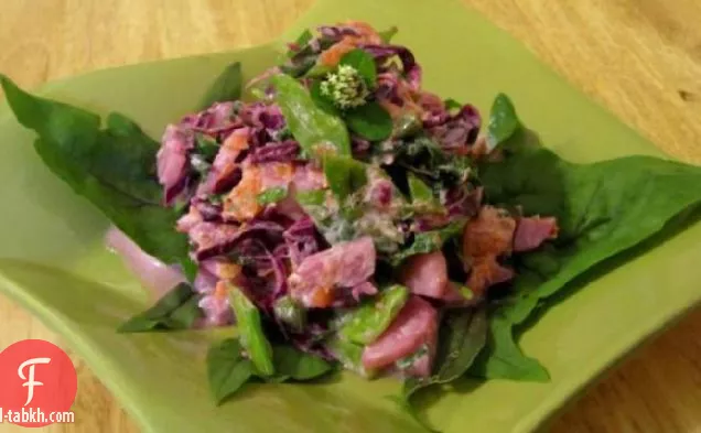 سلطة البصمة الجني الطازجة مع عين نيوت خلع الملابس