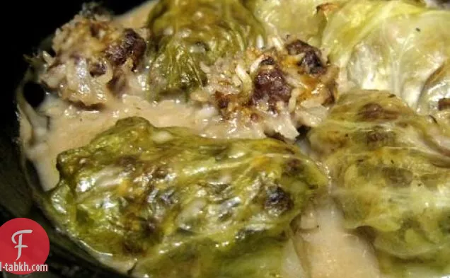 لفائف الملفوف مع حساء الفطر