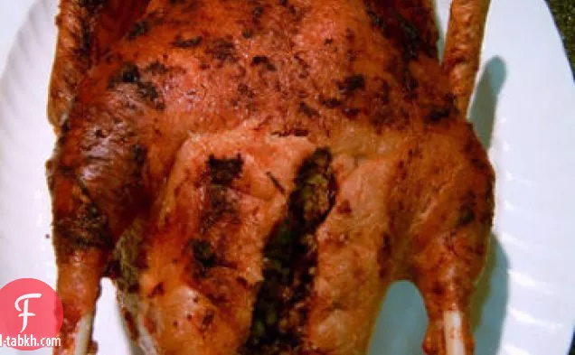 أوزة مشوية مع الأرز البري-حشو الكستناء