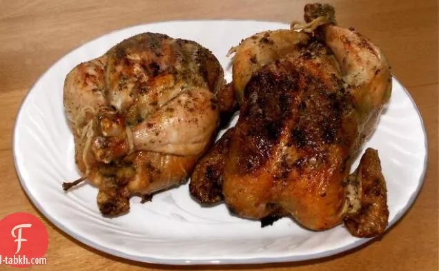 دجاج كورنيش مشوي مع زبدة الزنجبيل