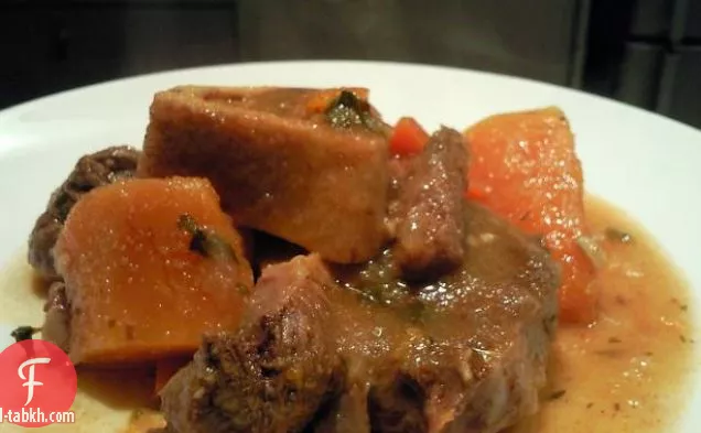 طاجن لحم الضأن والبطاطا الحلوة بطباخ بطيء أوست 4 قطع