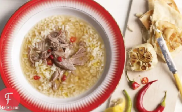 حساء الأرز التركي مع لحم الضأن